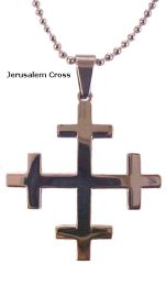 Stainless Steel Large Jerusalem Cross Necklace