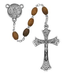 Oval Olive Wood Rosary Boxed