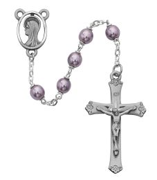 Violet Glass Rosary Boxed