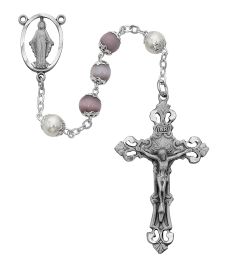 Violet Cat's Eye Rosary Boxed