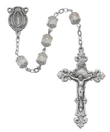 Aurora Glass Capped Rosary Boxed