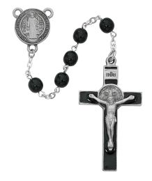 Black St. Benedict Rosary Boxed
