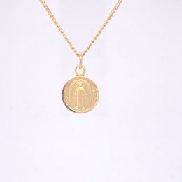 Gold Over Sterling Silver Miraculous with 16 in. Gold Plated Brass Chain and Deluxe Gift Box