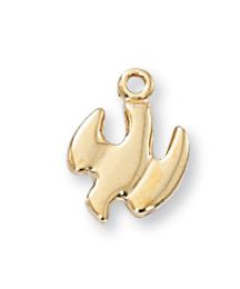 Gold Over Sterling Silver Holy Spirit with 16 in. Gold Plated Brass Chain and Deluxe Gift Box