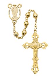 Gold Plated Metal Rosary Boxed