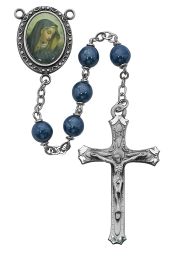 Blue Lady of Sorrows Rosary Boxed