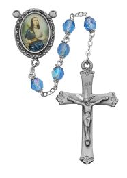 Blue St Cecelia Rosary Boxed