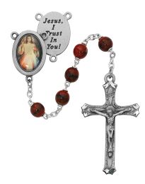 Red and Black Divine Mercy Rosary Boxed