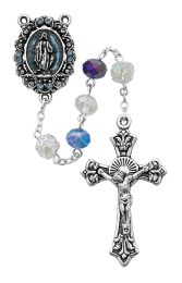 Blue Multi Crystal Rosary Boxed
