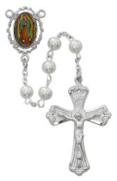 White Lady of Guadalupe Rosary Boxed.