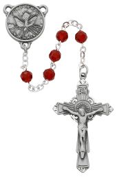 Red Crystal Holy Spirit Rosary Boxed