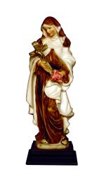 St. Theresa-baroque,hand-painted alabaster,8"