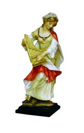 St. Cecilia-baroque,hand-painted alabaster,8"